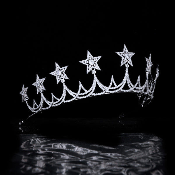 Corona de Circonia Cúbica y Cobre para Bodas