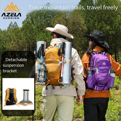 Mochila de Senderismo AZELA Gris - Mochila Multifuncional para Camping y Aventuras - Image 8