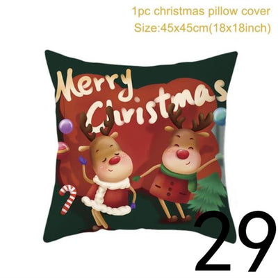Funda de Almohada Navideña con Estampado Santa para Decoración del Hogar - Image 70