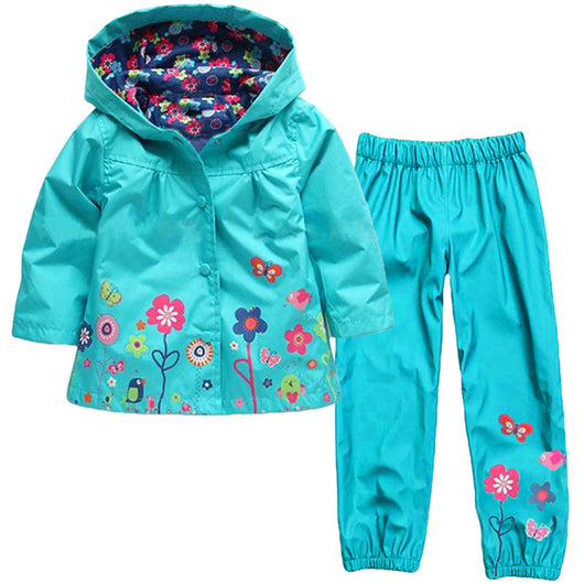 Chaqueta Impermeable con Capucha - Diseño Floral Resistente al Viento - Image 3