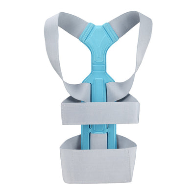 Grey and blue posture correction belt with elastic nylon straps and a central blue support panel. - Image 11