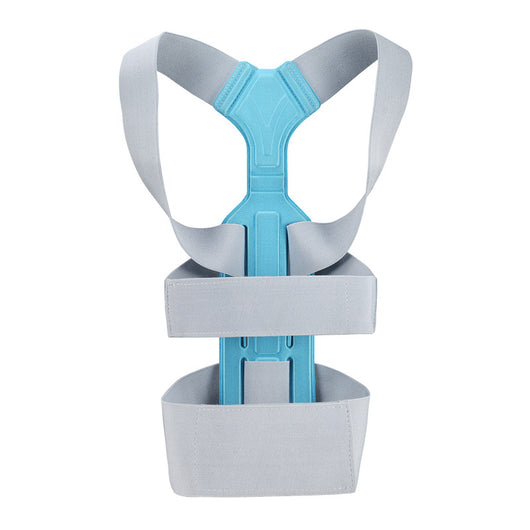 Grey and blue posture correction belt with elastic nylon straps and a central blue support panel. - Image 11