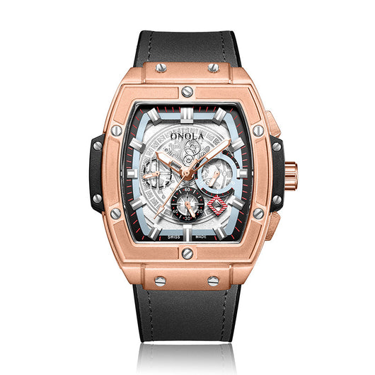 Reloj de Cuarzo Multifuncional Diseño Barril para Hombre - Image 14