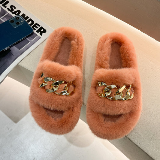 Pantuflas Peludas Acolchonadas Interior y Exterior