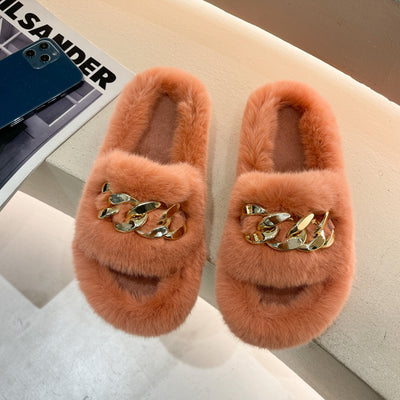 Pantuflas Peludas Acolchonadas Interior y Exterior