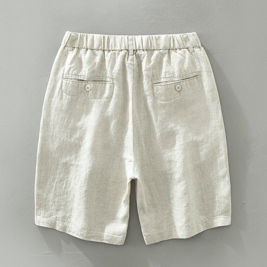Shorts de Lino Hombre Cintura Elástica Transpirable Playa - Image 2