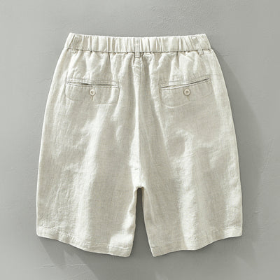 Shorts de Lino Hombre Cintura Elástica Transpirable Playa - Image 2