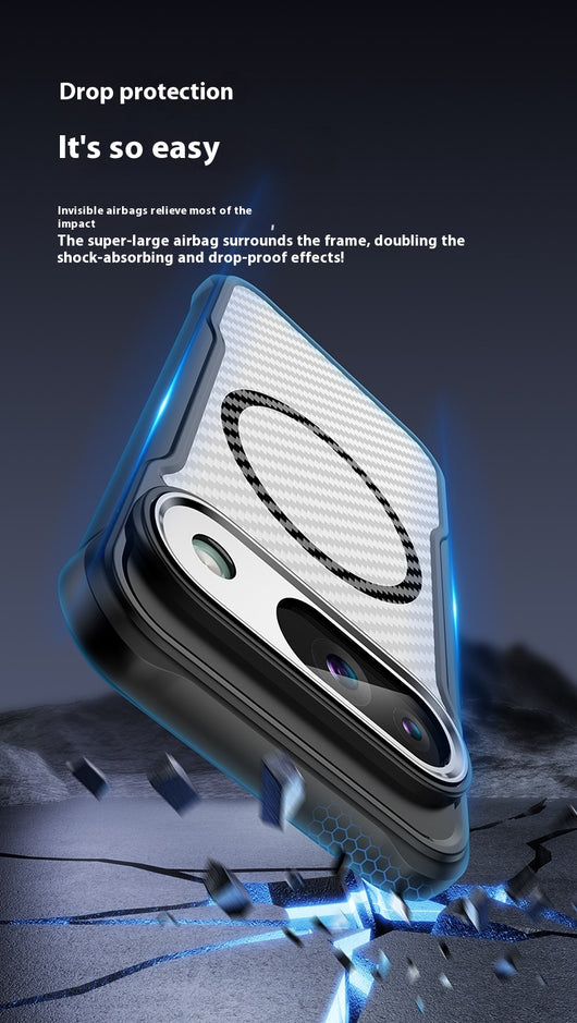 Funda Magnética de Fibra de Carbono Transparente para Celular - Image 11