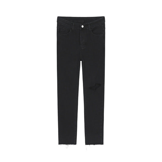 Pantalones Vaqueros Negros Rotos en la Rodilla para Hombre - Image 2
