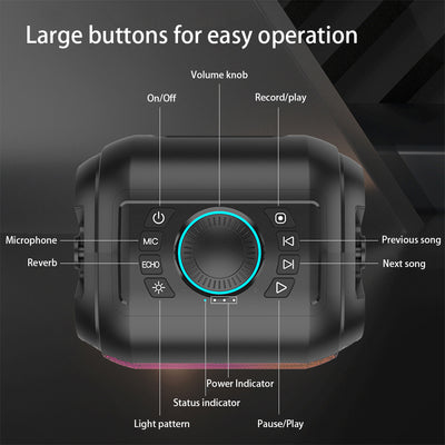 Parlante Bluetooth Portátil con Luz LED Circular y Sonido de Rango Completo - Image 11