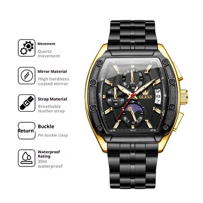 Reloj de Hombre con Correa de Acero y Esfera Luminosa - Image 3