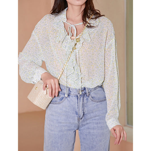 Blusa Francesa con Solapas y Estampado Floral Elegante - Image 5