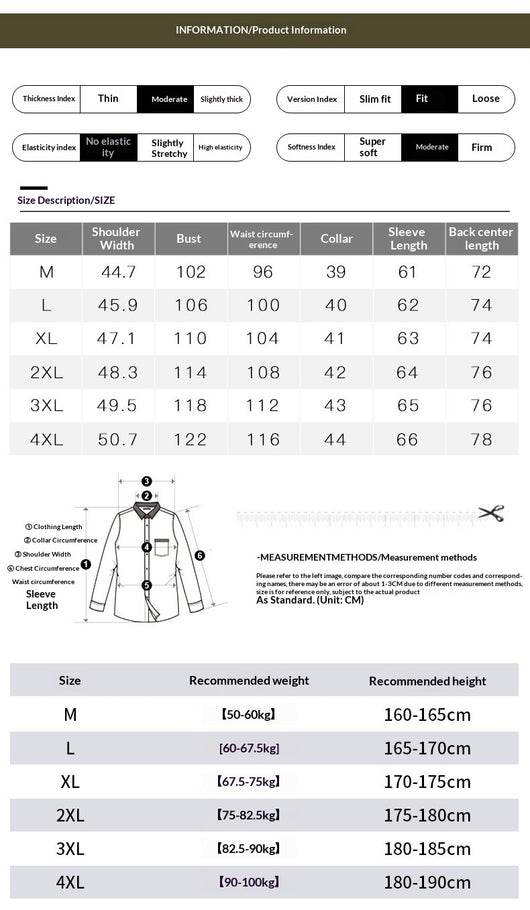 Camisa de Algodón Manga Larga Khaki para Hombre - Primavera - Image 11