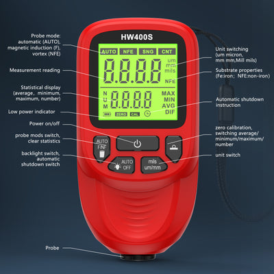 Medidor de Espesor de Recubrimiento de Precisión Industrial HW-400S - Image 18