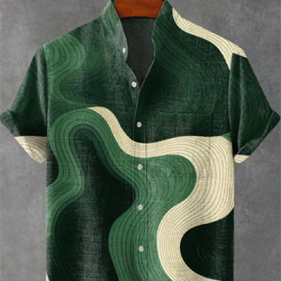 Playera Casual Digital 3D de Manga Corta para Hombre