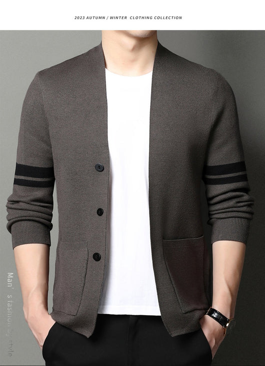 Suéter Abrigo Hombre Invierno Tejido Grueso Jacquard Manga Larga - Image 26