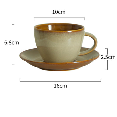 Juego de Taza y Platillo de Cerámica Retro con Personalidad Creativa - Image 3