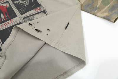 Playera Larga Camuflaje Retro con Efecto Dos Piezas - Image 15
