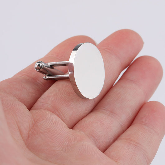 Gemelos de Acero Titanio Espejo Brillante Redondos - Image 5