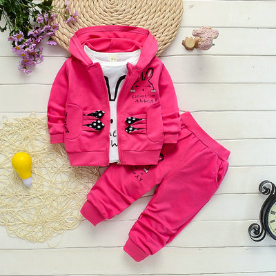Cardigan Infantil Tres Piezas con Estampado de Conejo en Algodón - Image 4