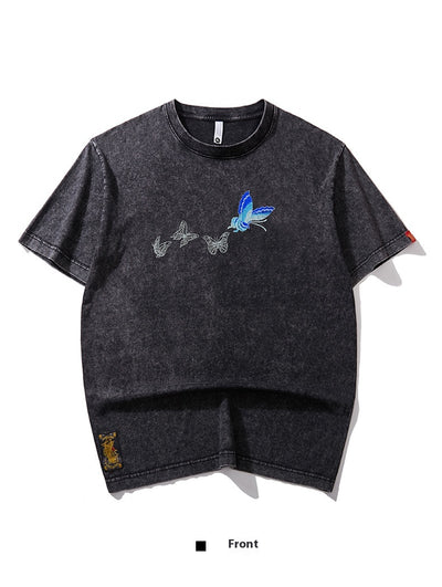 Playera Cuello Redondo Manga Corta con Bordado de Mariposa para Hombre - Image 9