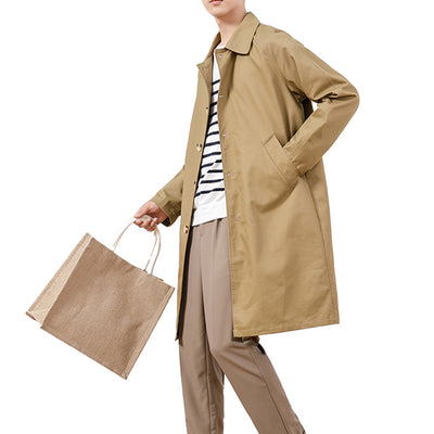 Abrigo Trinchera Casual de Largo Medio para Hombre - Image 8