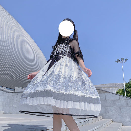 Vestido JSK Lolita Dreamland - Falda Voluminosa Kawaii con Encanto de Parque de Diversiones