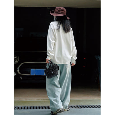 Pantalones Casuales Sueltos Azul Claro para Mujer - Corte Relajado y Cómodo - Image 4