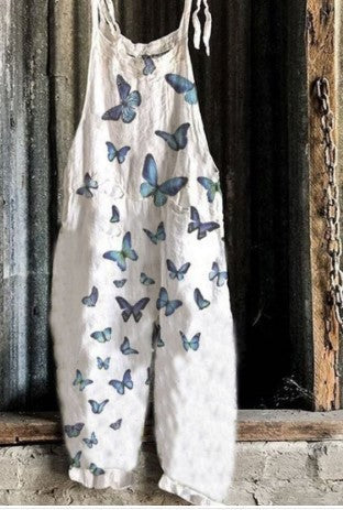 Jumpsuit Retro de Pierna Ancha con Estampado Dulce para Mujer - Image 16