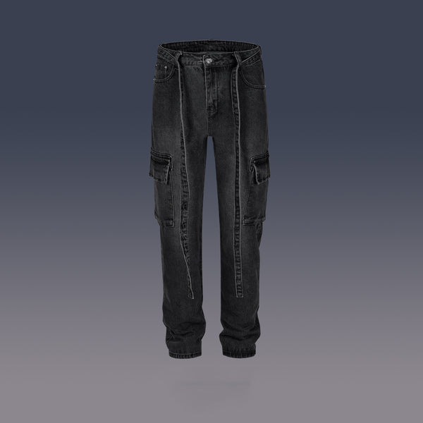 Pantalones Casual Multibolsillos con Diseño Desgastado