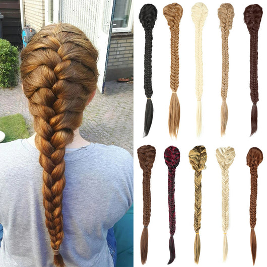 Peluca Trenza Sintética Cola de Caballo Estilo Fishtail para Mujer - Image 28