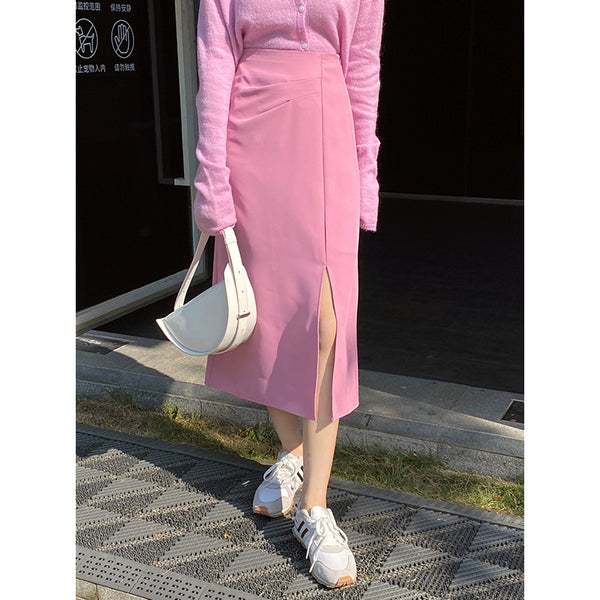 Falda Midi Elegante con Abertura Lateral
