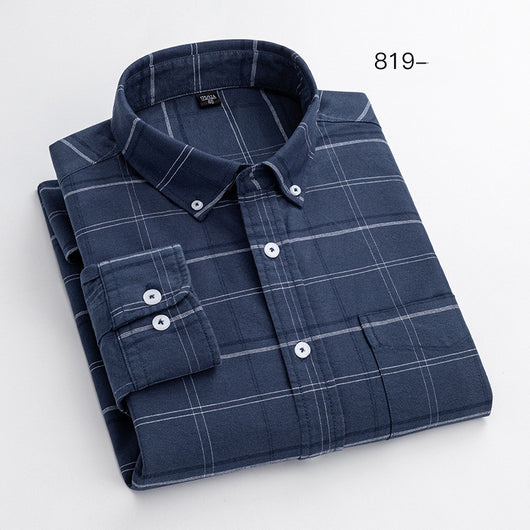 Camisa Oxford de Algodón para Hombre - Casual Elegante de Manga Larga - Image 5