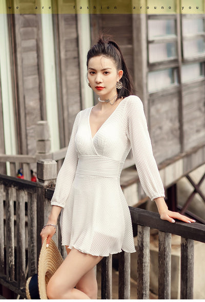 Traje de Baño Coreano Manga Larga con Control de Abdomen y Push Up - Image 10