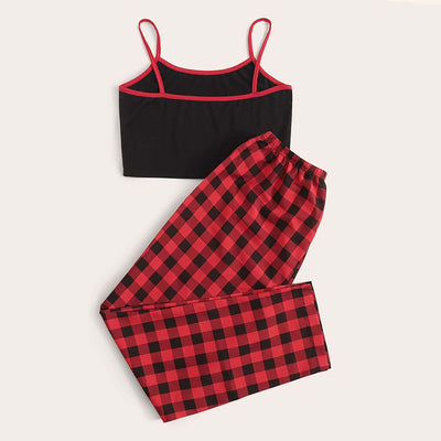 Conjunto Casual de Pantalón a Cuadros Rojo y Camisola - Image 4