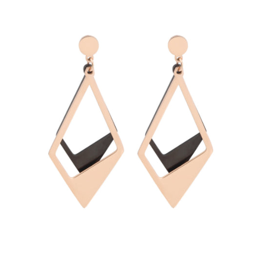 Aretes Geométricos Contraste Oro Negro para Mujer