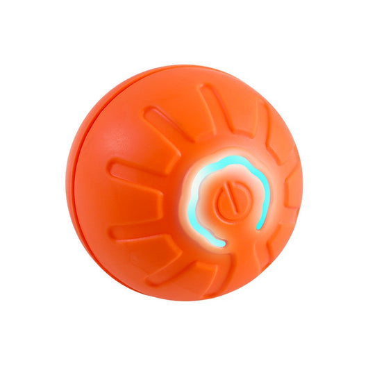 Blue smart pet toy ball with a glowing yellow power button, an electronic interactive toy for dogs and cats. - Image 14