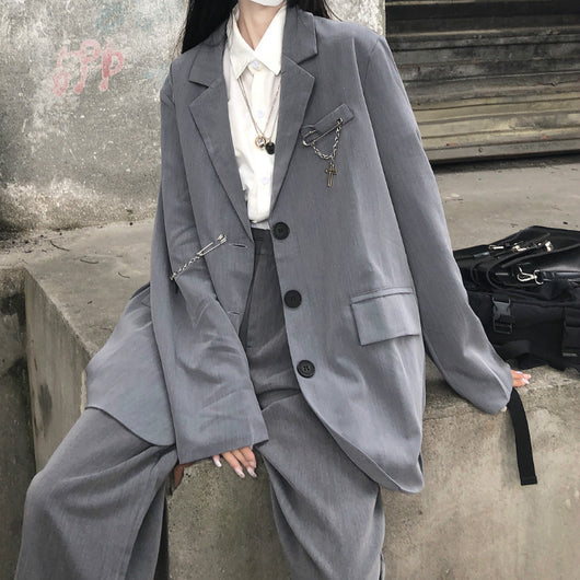 Traje Suelto de Dos Piezas para Mujer - Pantalón Holgado - Image 9