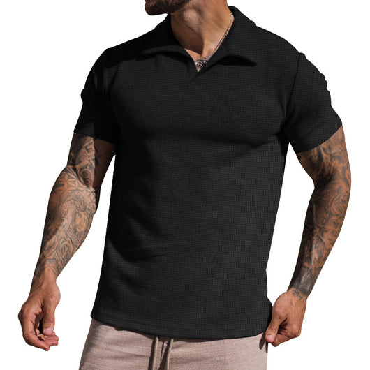 Polo Casual de Cuello V para Hombre - Colores Sólidos - Image 7