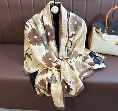 Pashmina de Algodón y Lino Estampada - Chal Abrigador Versátil - Image 18