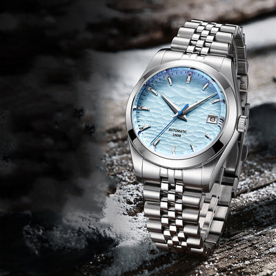 Reloj Mecánico de Acero Inoxidable Resistente al Agua para Hombre