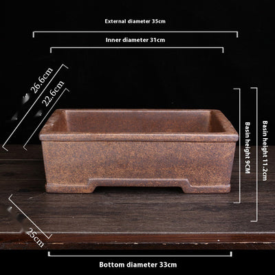 Maceta Rectangular de Cerámica Porcelana Arena Púrpura Estilo Antiguo - Image 8