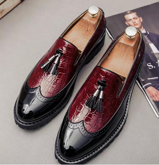 Zapatos Casuales de Cuero Retro Tallados para Hombre - Image 11