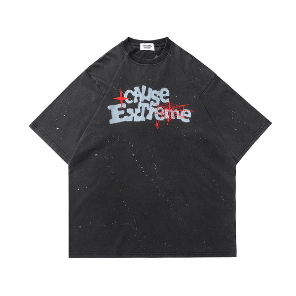 Camiseta de Manga Corta con Estampado de Letras para Hombre