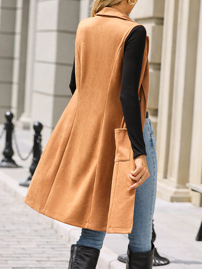 Chaleco de Ante Slim Fit Retro Elegante para Mujer - Image 17