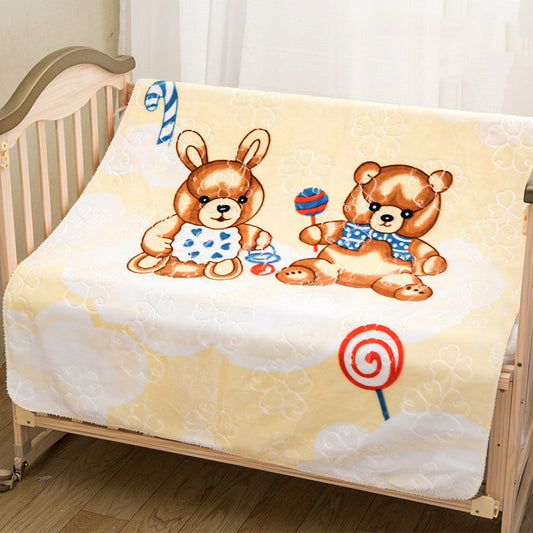 Manta Reversible Estampada Nube Súper Suave y Cómoda