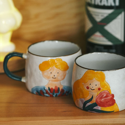 Taza de Cerámica Pintada a Mano con Pareja Tomando Agua - Regalo Romántico - Image 9