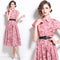 Vestido Polo Estampado Manga Corta para Mujer