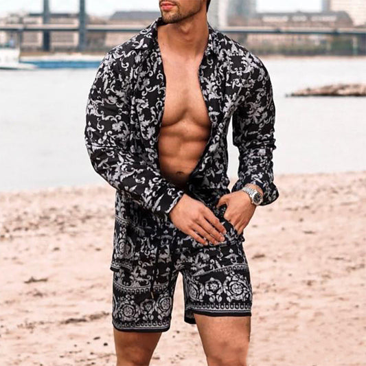 Conjunto Casual Playa: Camisa Manga Larga y Shorts - Image 2