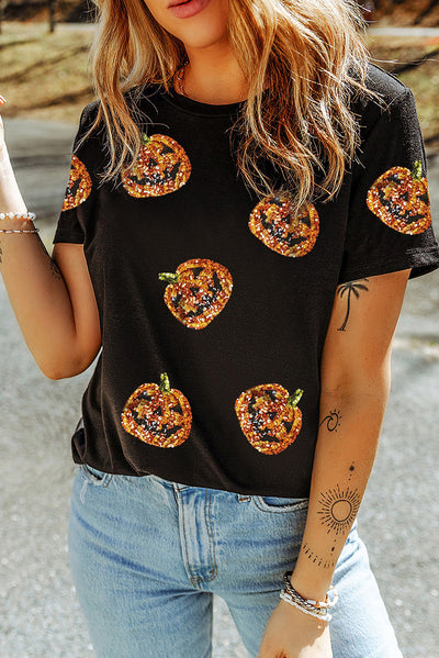 Blusa Suelta Halloween con Lentejuelas y Costuras Decorativas - Image 11